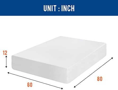 FDW | 12 Inch Queen Mattress | Medium Firm | Gel Memory Foam Mattress | White | Bed in a Box, CertiPUR-US Certified | Pressure Relief, Cooling Ventilated Foam | Washable Removable Cover