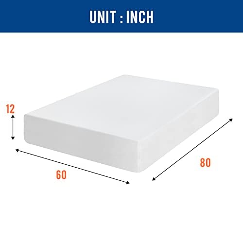 Image of FDW | 12 Inch Queen Mattress | Medium Firm | Gel Memory Foam Mattress | White | Bed in a Box, CertiPUR-US Certified | Pressure Relief, Cooling Ventilated Foam | Washable Removable Cover