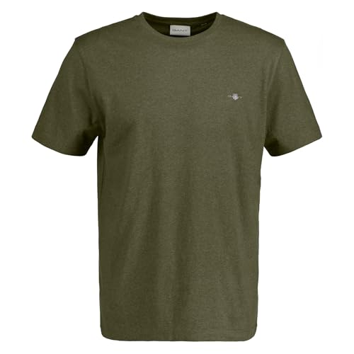 GANT Men's Reg Shield Ss T-Shirt, Green, L