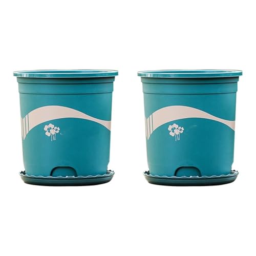 CMQTHINGS Macetas Paquete de 2 macetas Resina, maceteros Gruesos for Control raíces, Maceta Decorativa for Flores Decoración del hogar(19.7cm)