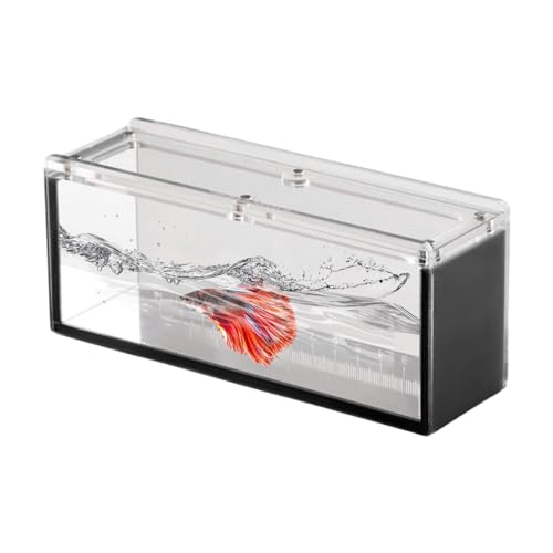 Caja de observación de peces, contenedor acrílico para peces con escala, caja de criador de aislamiento acuático para cangrejos, caracoles, arañas
