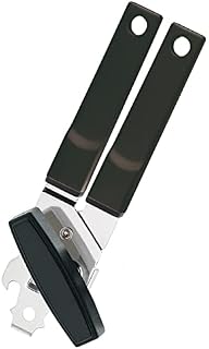 Westmark Can Opener with Cap and Lid Opener, For left-handed users, Length: 18.5 cm, Steel/Plastic, Sieger, Assorted colours: Black/Silver or White/Silver, 11272270