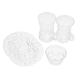 Idéal pour les boissons chaudes : conçu pour garder votre café turc, votre thé et autres boissons chaudes au chaud, cet ensemble de tasses est idéal pour déguster vos boissons préférées, tasses à café en verre transparent, tasses à thé en verre