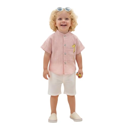 Image of A.T.U.N. (ALL THINGS UBER NICE) Baby Boys 100% Cotton Shirt | Mandarin Collar Half Sleeve Shirt with Cute Printed Design | Button Front Soft Fabric Shirt | Comfortable Stylish Top Wear for Babies