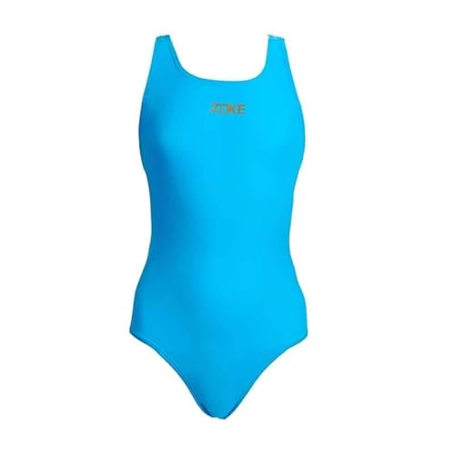 karrack Maiô feminino de secagem rápida para praia, cor lisa, Lago azul, 11-12 Anos