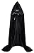VGLOOK Unisex Hooded Cloak Velvet Cape for Halloween Cosplay Costumes 59 inch Black
