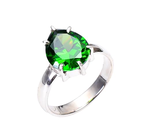 Bague fiançailles argent 925 poire et oxyde de zirconium moderne