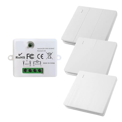 Interrupteur d'éclairage 433 MHz 2 groupes pour créer un va-et-vient sans travaux dans la chambre