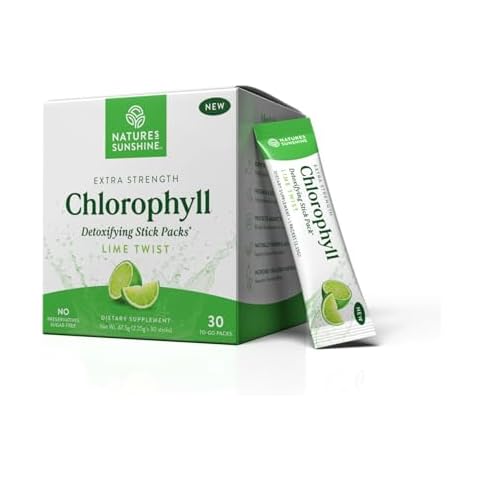 Nature's Sunshine Chlorophyll Stick Packs: Supercharge Your Detox and Boost Gut Health in Convenient, Delicious Stick Packs (Lime Twist) Cover