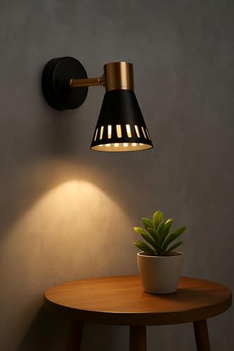 Image of FILLISKA 3 in 1 Single Wall spot /Picture /Display /Mirror Light with Adjustable Head and Colour Changing Function (BlackGold-037)