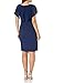 S.L. Fashions Women's Short Sleeve Sheath Night Out Dress Lace and Embellishment, Navy Overlay, 16