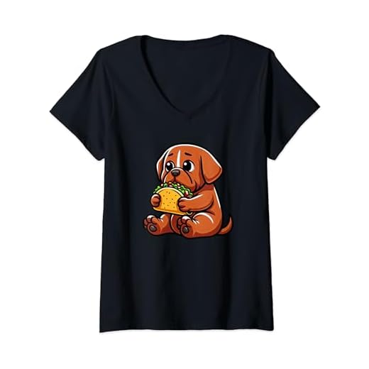 Womens Dogue De Bordeaux Taco Dog Funny Food V-Neck T-Shirt