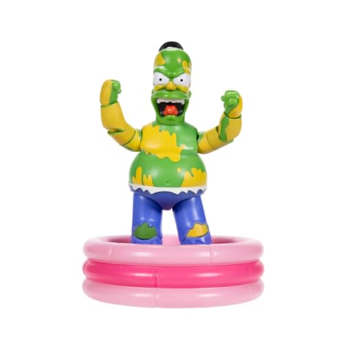 Figurine de Collection The Simpsons Furious Homer de 12,7 cm de qualité supérieure par JAKKS Pacific, Comprend des Accessoires et Une clôture cassable,...