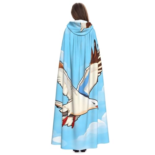 Cape à capuche mouettes volantes costume long sans compromis
