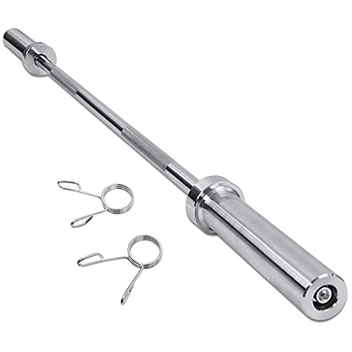 RIGEL 5 FT Olympic Barbell Bar Set, 5 Foot Weight Bar with Two Spring Collars Fits 2†Weight Plates for Powerlifting, Weightlifting and 300LB Weight Capacity