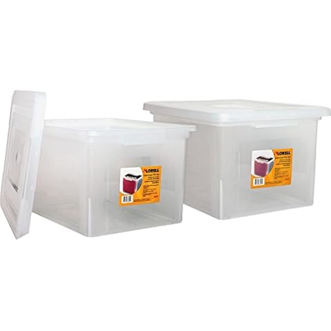 Lorell Letter/Legal Stacking File Box - 14.2" Width x 18" Depth x 10.8"Height - Clear - 2/Bundle (68925BD) Cover