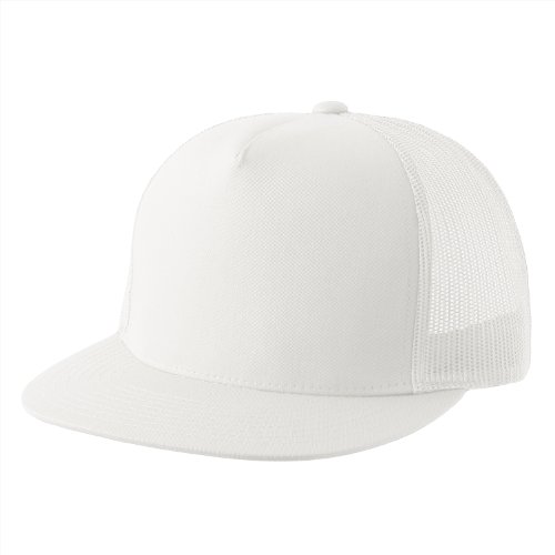 2040USA Yupoong Classic Two Tone Trucker Snapback Hat - 6006 by Flexfit (One Size, White)