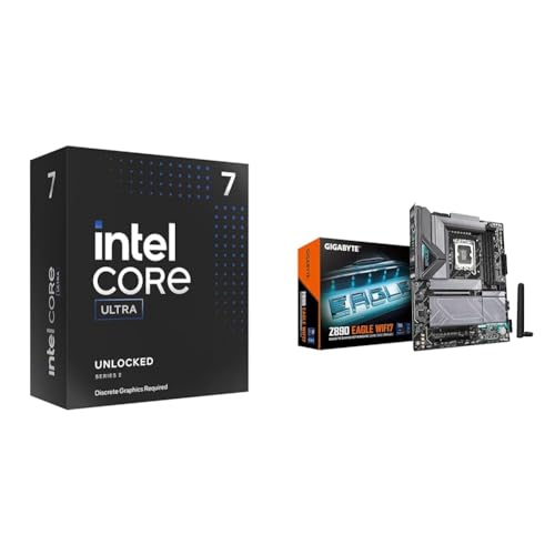 Image of Intel Ultra 7 Desktop Processor 265KF - 20 cores (8P+12E) & GIGABYTE Z890 Eagle WIFI7 Intel Core Ultra (Series 2) LGA 1851 Motherboard, ATX, DDR5, 4X M.2, PCIe 5.0, USB4, WIFI7, 2.5GbE LAN, EZ-Latch
