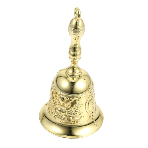 GALPADA Vintage Hand Bell Alloy Metal Bell for Restaurant Desktop for Service Dining Table Classroom Decor