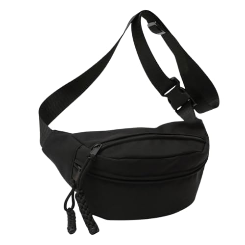 Bolsa Transversal Tiracolo Bag Pochete Impermeável Feminino Masculino Bolsinha De Cintura Lateral Shoulder Viagem Necessaire Treino Academia Esportiva Porta Celular Carteira (Preto)