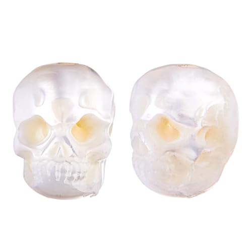 SUPERFINDINGS 2Pcs Natural Pearl Skull Beads Freshwater Pearl Spacer Beads