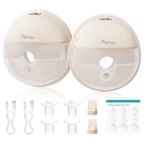Paruu Wearable Breast Pump 2 Pack 4 Modes Strong Suction