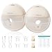 Paruu Hands Free Breast Pump P16, Wearable Breast Pump Electirc Portable with 4 Modes & 12 Levels, Max 309mmHg Strong Suction 19/21/24mm Flange Inserts Wearable Breastfeeding Pump, 2 Pack(Nude