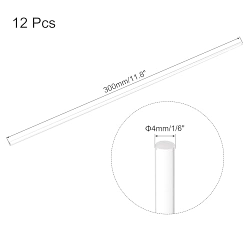 Image of MECCANIXITY 12pcs Acrylic Round Rods 5 /32 inch x 12 inch Clear Acrylic Dowel Rods Sticks Plastic Sticks Strip for DIY Crafts Lighting Gardening Decoration - 4mm x 300mm
