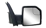 LONGLING Replacement Passenger Right Side Door Mirror Manual Folding Power Glass No Heated Signal Light with Temperature Sensor Textured Back Cover For Ford F-150 from 2015 to 2020