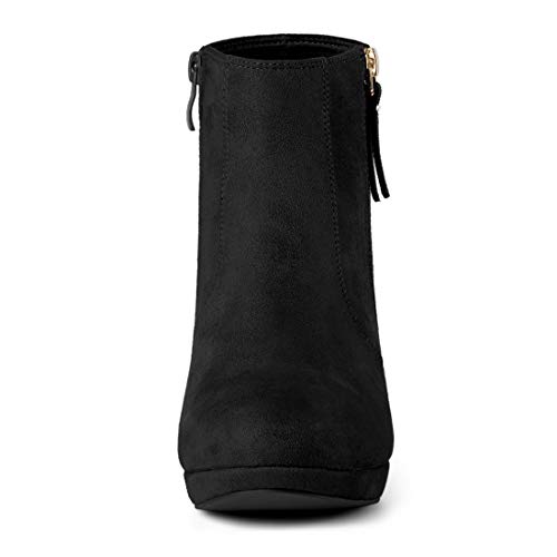 Allegra K Women's Side Zip Low Platform Chunky Heel Ankle Booties3