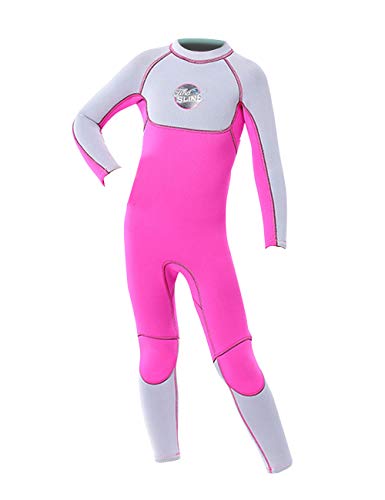Kids Girls 3mm Wetsuit Long Sleeve One Piece Dive Skin UV Protection Thermal