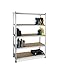 Amazon Basics 5 tier, Medium Duty Storage Shelving Double Post Press Board Shelf, Aluminum, 48 x 18 x 72