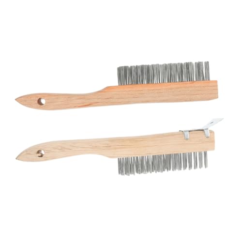 Toyvian 2 Piezas Cepillo Mango de Madera para Eliminación de y Herramienta de Limpieza Industrial para de Alta Intensidad Cepillo de Alambre para Metales