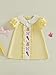 Easter Little Girls Dress Fashionable Rabbit Carrot Embroidery Short Sleeve Doll Collar Summer Dress (Yellow, 12-18 Months)