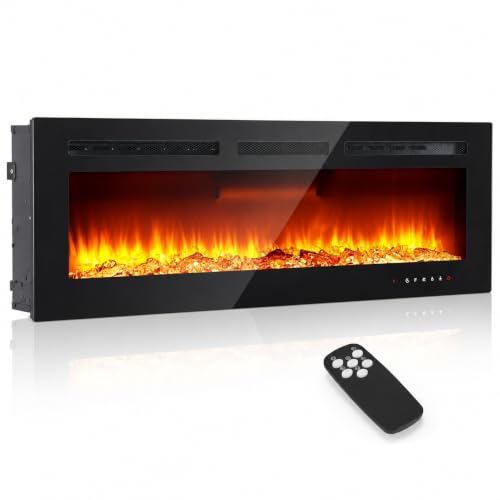 Image of Garvee 30 Inch Electric Fireplace, Modern Wall Mounted Fireplace Heater