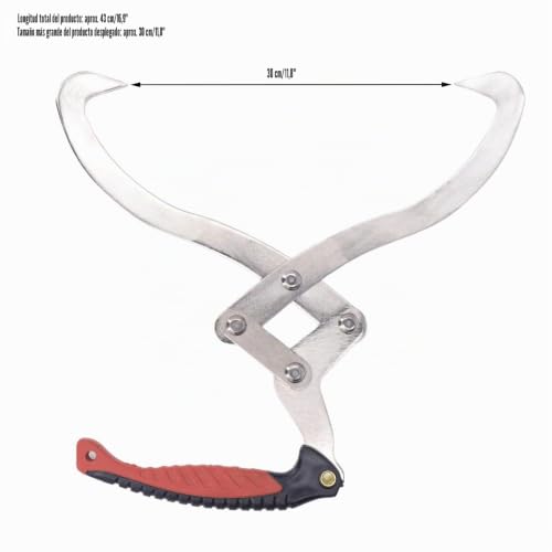 Miniatura 5 de Lwuey Pinzas Para Troncos, Agarre Madera Elevación Manual Antideslizante Herramienta Transportar Manipulación Arrastre Interior Exterior Manejo Jardín Leña Chimenea Fogatas Hoguera Forjado 2 Ganchos
