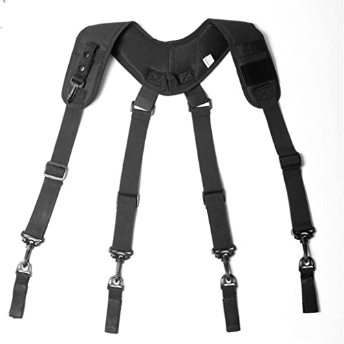 Tool Belt Suspender Adjustable Elastic Heavy Duty Work X Type Straps for Men Black,Hand Tools