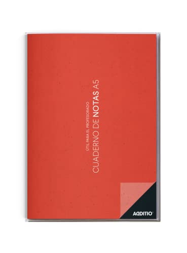 Additio - Cuaderno De Notas A5 15 X 212 Cm Rojo Castellano En Oferta Additio - Cuaderno De Notas Para El Profesorado | Planificación Del Curso (2 Meses Vista) | Evaluación Continua | Papel Ecológico | Tamaño A5 | Español | Rojo