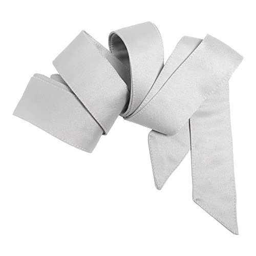 Photo de Maya Deluxe Womens Sash Belt Ladies Satin Sash Waist Tie Ribbon Bow Accessory for Bridesmaids Bridal Wedding Prom Evening Occasion, ceinture De las mujeres, Soft Grey, L-XL