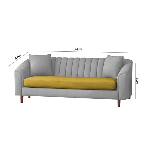 Image of Doraldo 3 + 2 Seater Sofa Set for Living Room (Yellow Grey) Premium Fabric Sofa