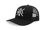 International Tie Hat for Men and Women, Snapback Trucker Baseball Cap, Embroidered Cross Logo (NOLA - New Orleans, All Black)
