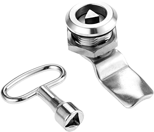 Electric Meter Box Lock with Triangle Key - Gas Meter Box Post Box Lock, Threaded Cam Mailbox Cabinet Drawer Furniture Bin Locks with Triangle Key 18MM