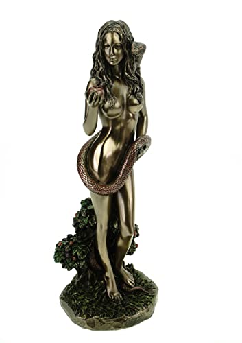 Veronese 708-7794 Eva Woman Adams with Snake and Apple in Paradise Nude Figure 25 cm, Multicolor, 25 x 9 x 9 cm