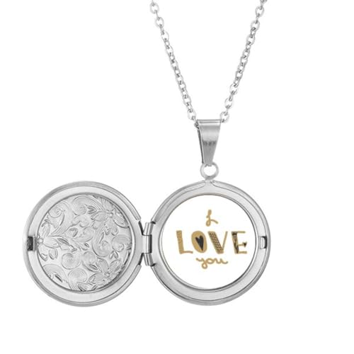 Médaillon I Love You en finition argentée pour anniversaire
