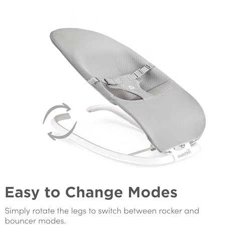 Munchkin 2-in-1 Spring Baby Bouncer Rocker - Gentle Baby Swing from Birth to 9kg (20lb). Baby Rocker with 3 Recline Positions, Lightweight Baby Bouncer Chair, Folds Flat for Easy Storage & Travel