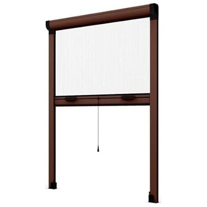 Foto di Zanzariera a Rullo Riducibile Verticale fai da te in kit Vari Colori e Misure disponibili (100 x 160, Marrone)