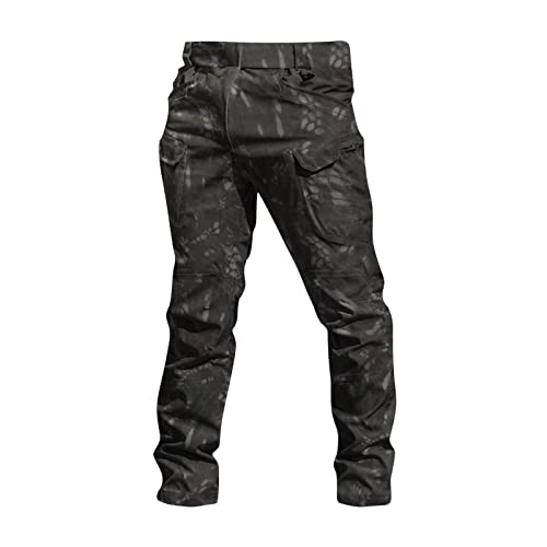 OIOLOYJM Military Cargo Pants for Men Hiking Relaxed Fit Work Waterproof Stretch Tactical Lightweight Outdoor Travel Pant