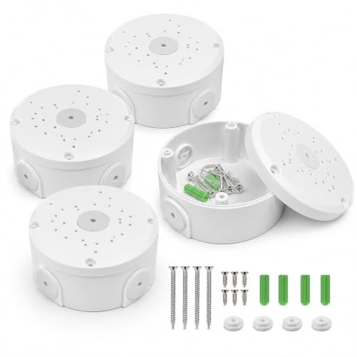 Image of 4 Pcs Waterproof Junction Box Cable Hidden Box for Security Cameras