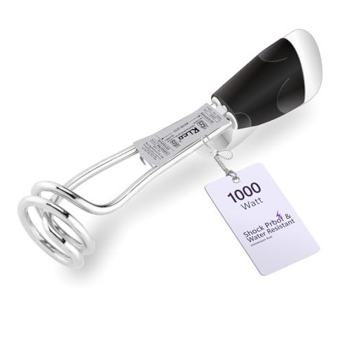 Rico IRPRO 1000 Watts Shockproof Japanese Technology Electric Water Heater Immersion Rod With Waterproof Protection|Instant Heating With Bucket Holder | ISI Certified 2 Y Replacement Warranty, Metal