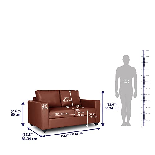 Image of Wakefit Sofa Set | 3 Year Warranty | Sofa 4 Seater, 4 Seater Sofa for Living Room, Wooden Sofa Set, Sofa Set 2+1+1 Seater - Napper(Romance : Tan)